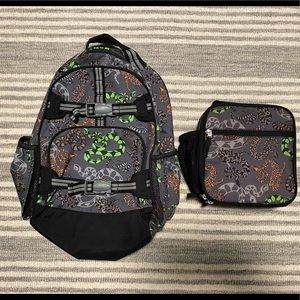 Pottery Barn Snake Backpack & Lunchpail- Excellent Condition- Youth Large